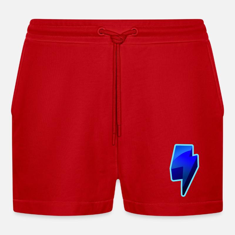NeonBlitz Lightning Graphique Bleu - Short bio décontracté court fabriqué en UE - rouge