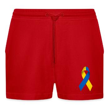 Boucle de la paix ukrainienne - Short bio décontracté court fabriqué en UE - rouge - Devant