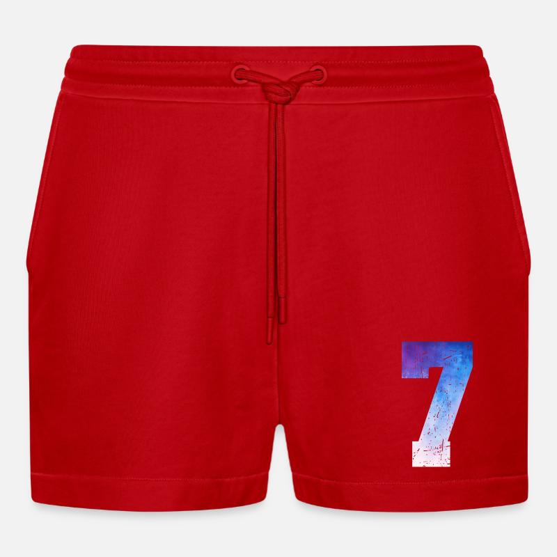 Issue 7 – 7th Anniversary Gift - Organic Relaxed Cropped Shorts Made in EU - red