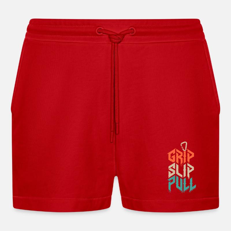 Grip Slip Pull Climbing Grunge - Short bio décontracté court fabriqué en UE - rouge