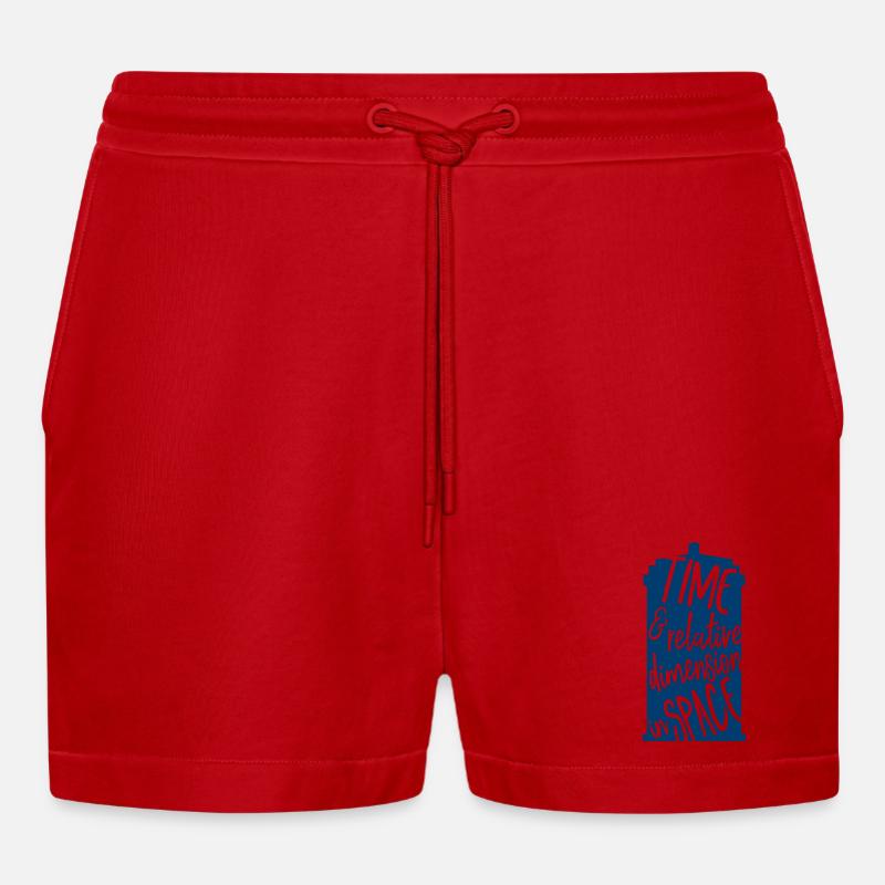 Temps et dimension relative dans l’espace - Short bio décontracté court fabriqué en UE - rouge