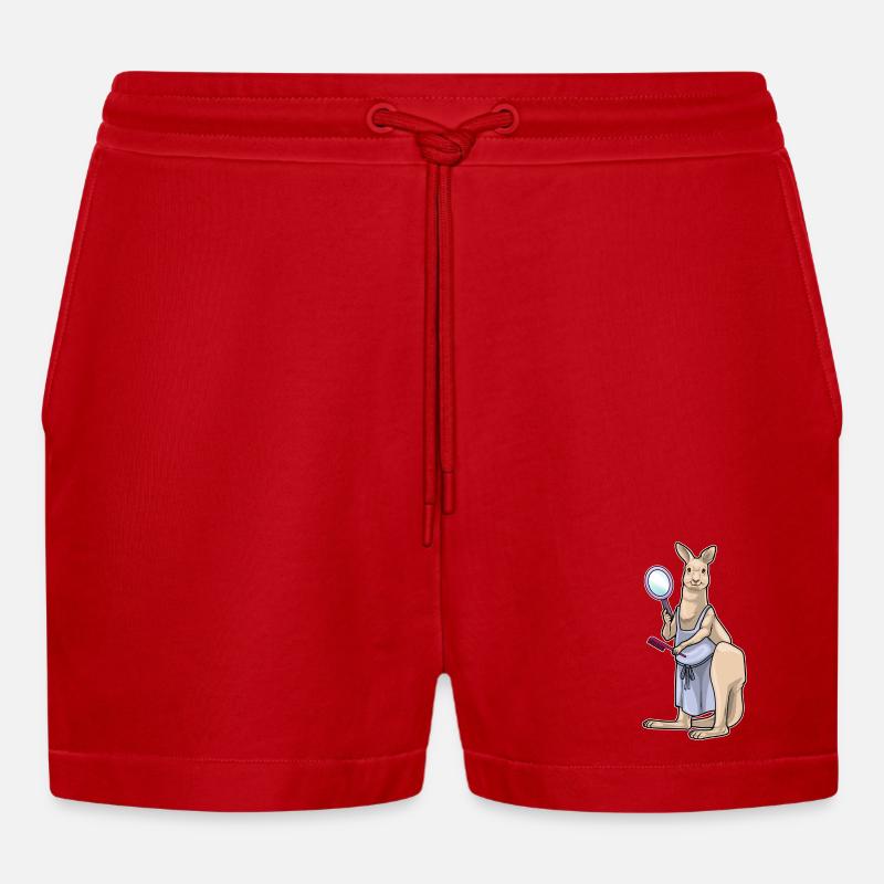 Kangourou Coiffeur Miroir - Short bio décontracté court fabriqué en UE - rouge