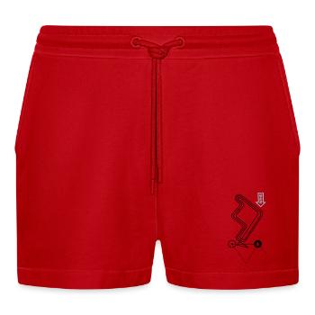 Regattabahn Segelsport Regatta Bahn Segeln Kurs - Organic Relaxed Cropped Shorts Made in EU - Rot - Vorne