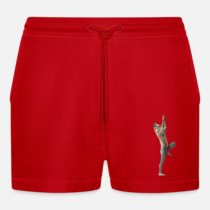 Fuchs - Organic Relaxed Cropped Shorts Made in EU - Rot