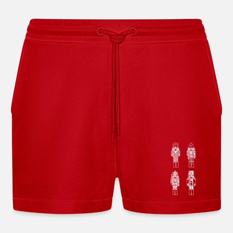 Weihnachtsmann Nussknacker Weihnachten - Organic Relaxed Cropped Shorts Made in EU - Rot