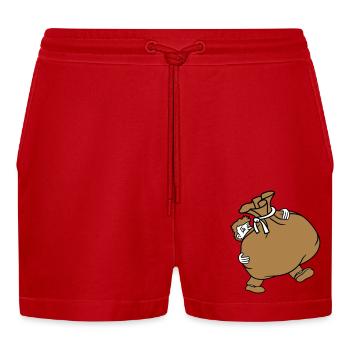 muell umzug transportieren schwer tragengeldsack b - Organic Relaxed Cropped Shorts Made in EU - Rot - Vorne
