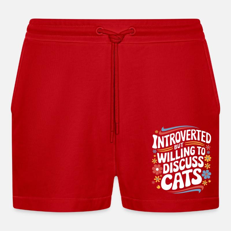 Introvertierter asozialer introvertierter - Organic Relaxed Cropped Shorts Made in EU - Rot