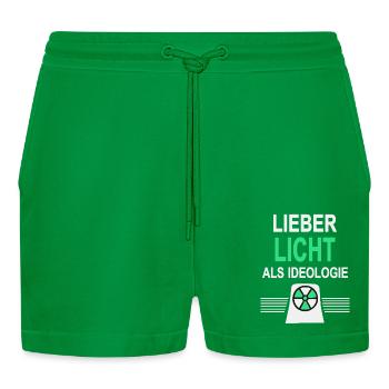 Lieber Licht als Ideologie - Ja zu Atomkraft - Organic Relaxed Cropped Shorts Made in EU - City Green - Vorne