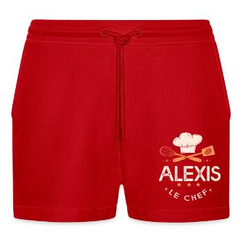 Alexis Chef Ici c est alexis le chef cuisine - Short bio décontracté court fabriqué en UE - rouge - Devant