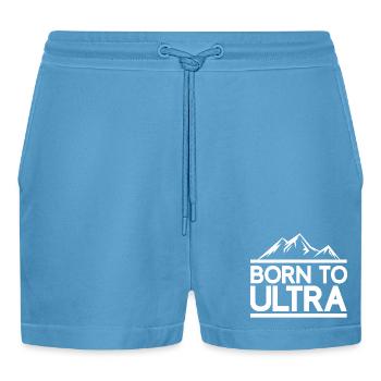 Geboren für Ultra Running - Organic Relaxed Cropped Shorts Made in EU -  Sol Blue - Vorne