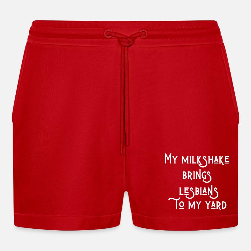 Texte lesbien drôle - Short bio décontracté court fabriqué en UE - rouge