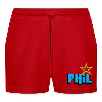 Phil - Organic Relaxed Cropped Shorts Made in EU - Rot - Vorne