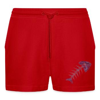 FISCH. APRILSCHERZ - Organic Relaxed Cropped Shorts Made in EU - Rot - Vorne