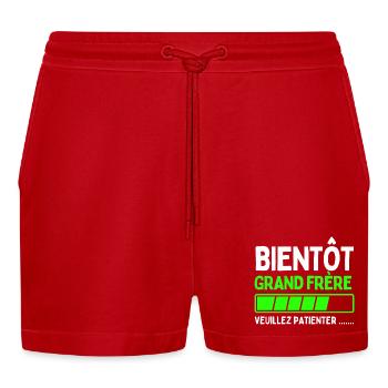 Bientôt grand frère - Short bio décontracté court fabriqué en UE - rouge - Devant