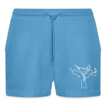 Dessin Karateka - Short bio décontracté court fabriqué en UE -  Sol Blue - Devant