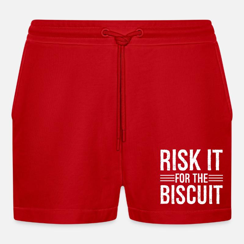 Risquez-le pour le biscuit - Short bio décontracté court fabriqué en UE - rouge