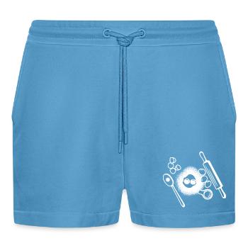 Dessin des ingrédients de cuisson - Short bio décontracté court fabriqué en UE -  Sol Blue - Devant