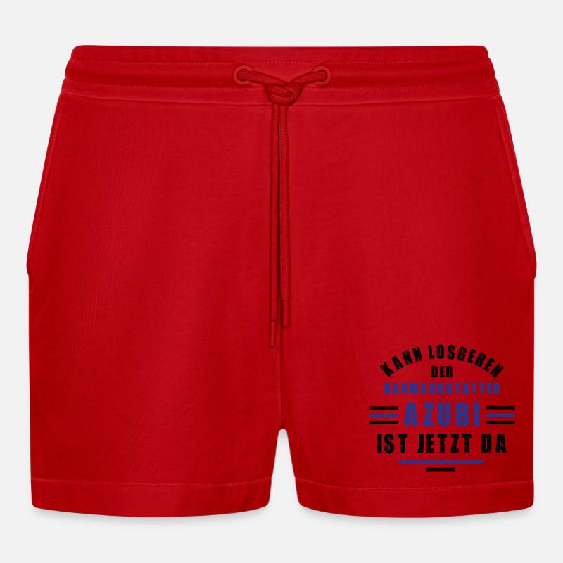 Apprentice Interior Decorator Apprenticeship Training Decoration - Organic Relaxed Cropped Shorts Made in EU - red