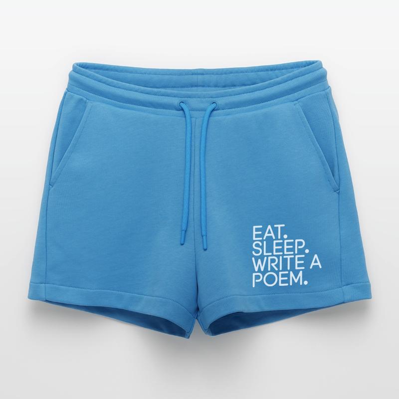 Eat Sleep Write a Poem Organic Relaxed Cropped Shorts Made in EU