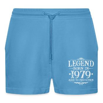 Legende seit 1979 Jahrgang geboren Geburtstag - Organic Relaxed Cropped Shorts Made in EU -  Sol Blue - Vorne