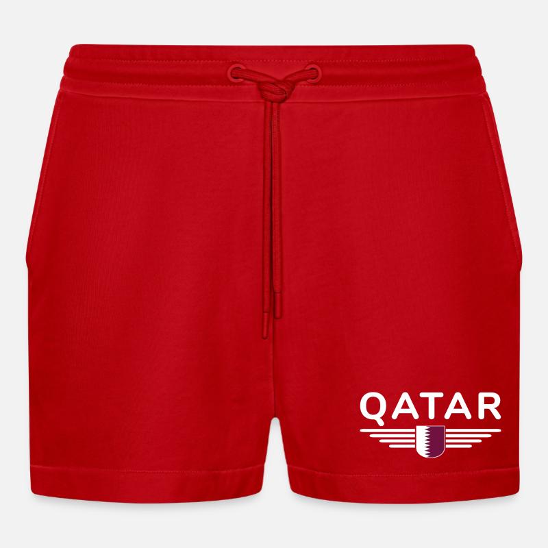 Qatar Design – Exclusif et moderne - Short bio décontracté court fabriqué en UE - rouge