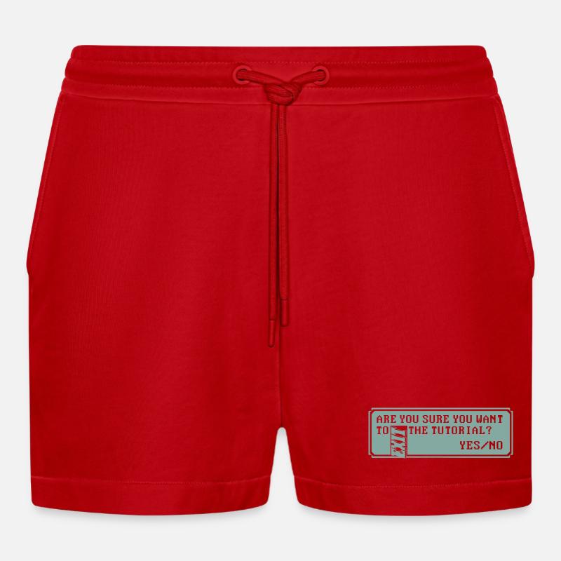 TUTORIAL - Organic Relaxed Cropped Shorts Made in EU - red