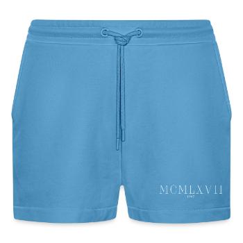 Römische Zahl Geburtsjahr Made in 1967 - Organic Relaxed Cropped Shorts Made in EU -  Sol Blue - Vorne