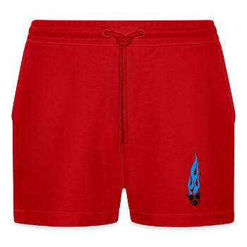 flammen - Organic Relaxed Cropped Shorts Made in EU - Rot - Vorne