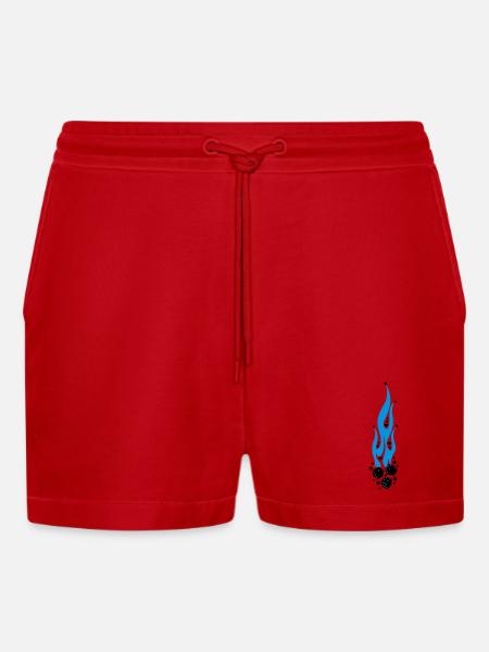 flammen - Short bio décontracté court fabriqué en UE - rouge