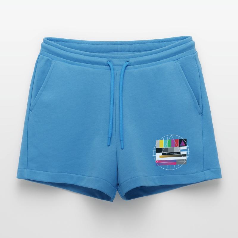 New Retro Test Pattern - Self Control Organic Relaxed Cropped Shorts Made in EU
