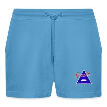 Expérience de pêche à la morue Sweat à capuche I Pêche en mer - Short bio décontracté court fabriqué en UE -  Sol Blue - Devant
