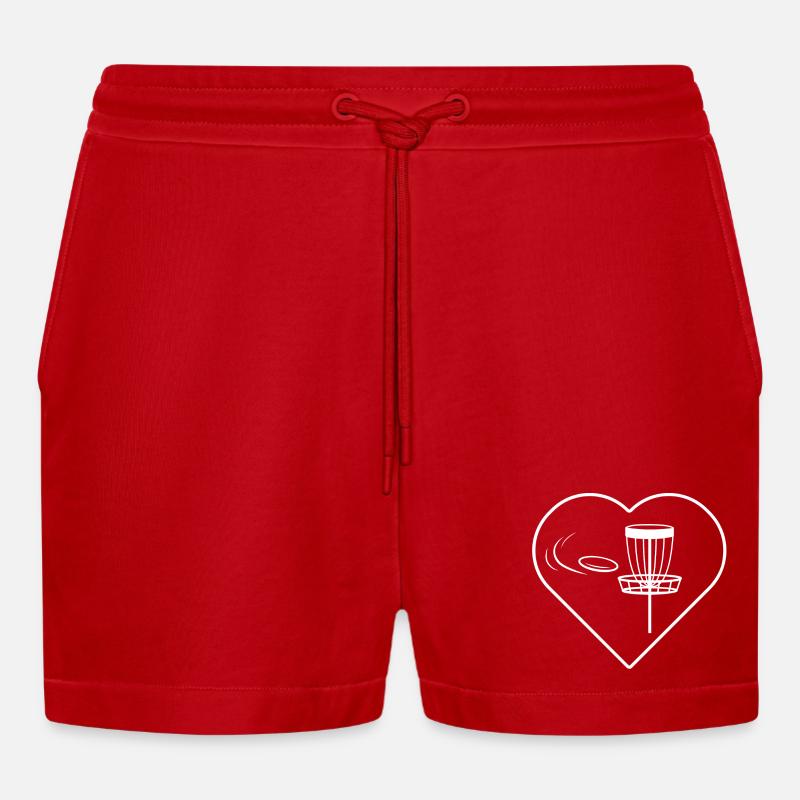 disc, golf disc, golf - Short bio décontracté court fabriqué en UE - rouge