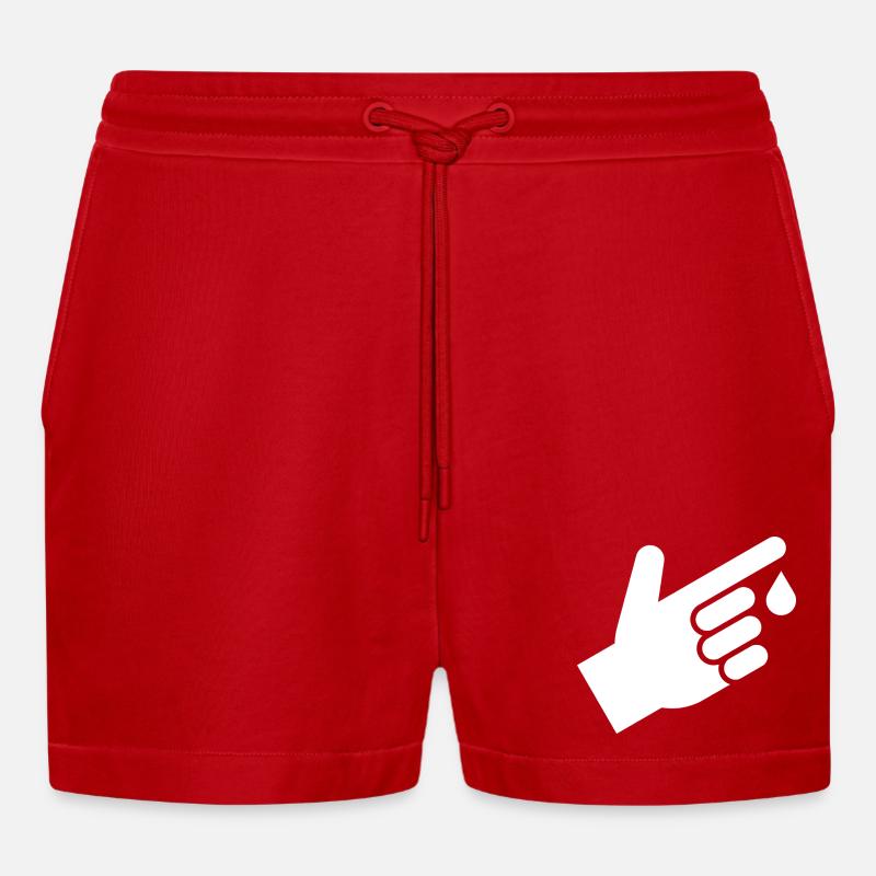 Bluttest, Bluttropfen - Organic Relaxed Cropped Shorts Made in EU - Rot