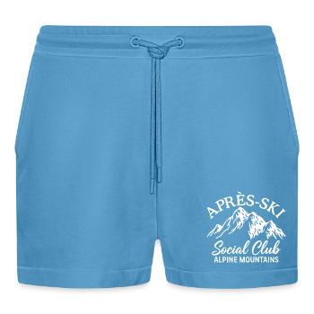 Après Ski Social Club Alpine Mountains - Short bio décontracté court fabriqué en UE -  Sol Blue - Devant