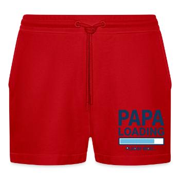 Papa loading please wait - Bientôt papa ? - Short bio décontracté court fabriqué en UE - rouge - Devant
