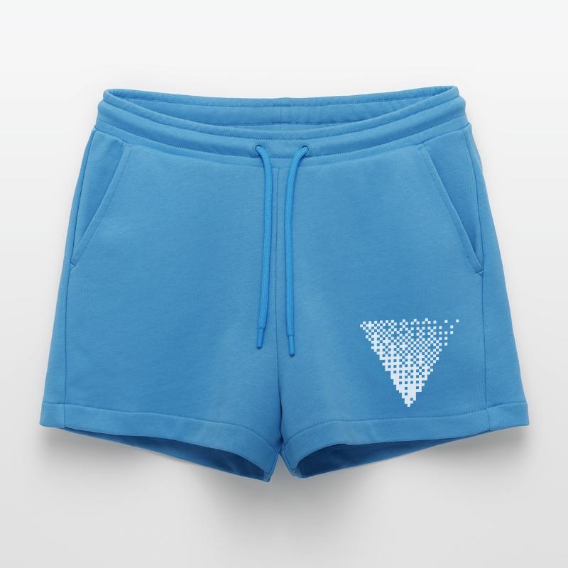 Triangular Halftone Pixel Grid Organic Relaxed Cropped Shorts Made in EU