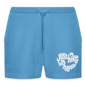 Lettrage Just Hike Be Happy - Short bio décontracté court fabriqué en UE -  Sol Blue - Devant