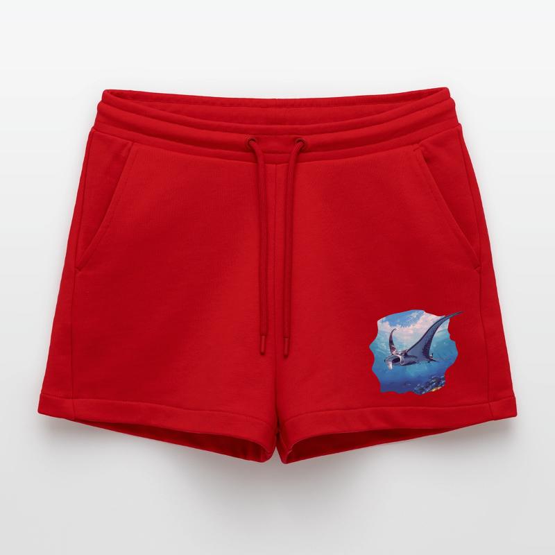 Rochen Mantarochen Organic Relaxed Cropped Shorts Made in EU