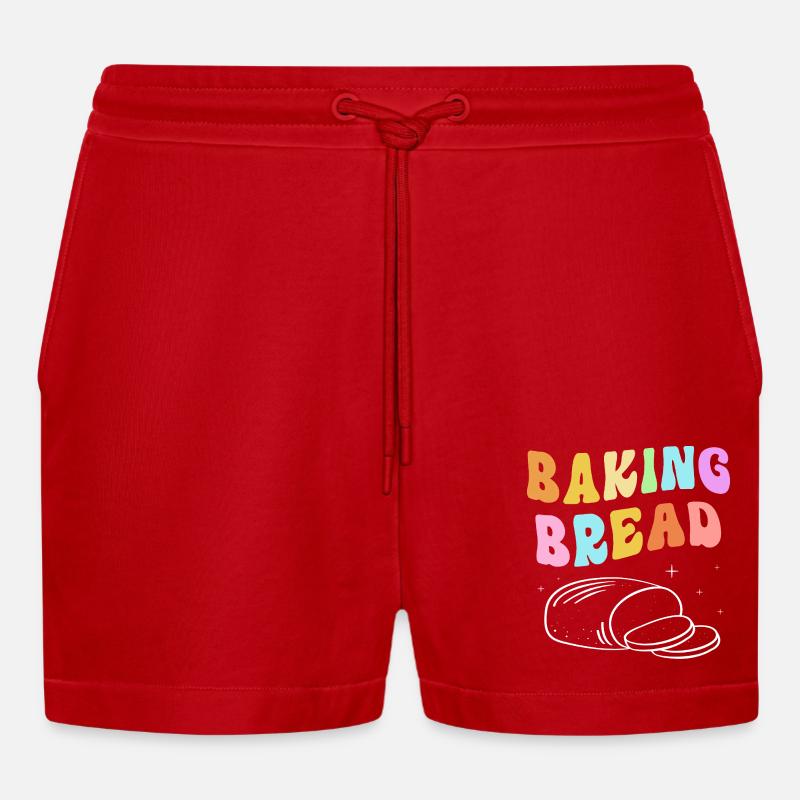 Bäcker Bäckerin Backen - Organic Relaxed Cropped Shorts Made in EU - Rot