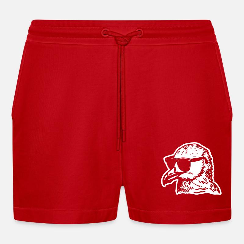 Möwe - Organic Relaxed Cropped Shorts Made in EU - Rot