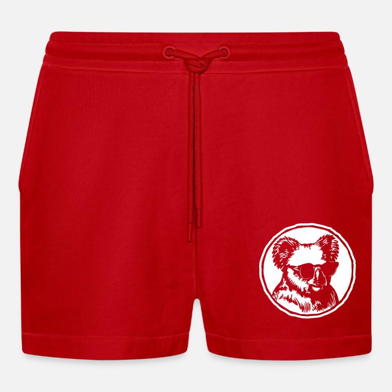 Koala - Organic Relaxed Cropped Shorts Made in EU - Rot