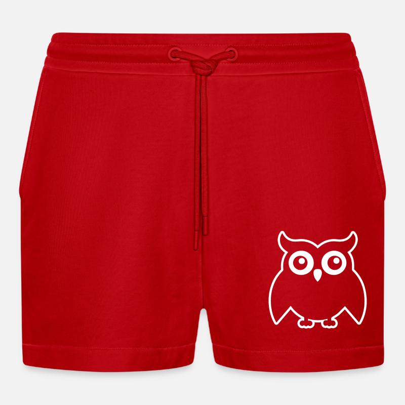 Eule - Organic Relaxed Cropped Shorts Made in EU - Rot