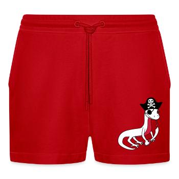 pirate sailor captain sailor seebaer ship b - Organic Relaxed Cropped Shorts Made in EU - red - Front