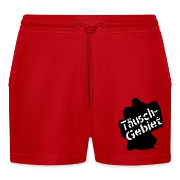 täuschgebiet - Organic Relaxed Cropped Shorts Made in EU - Rot - Vorne