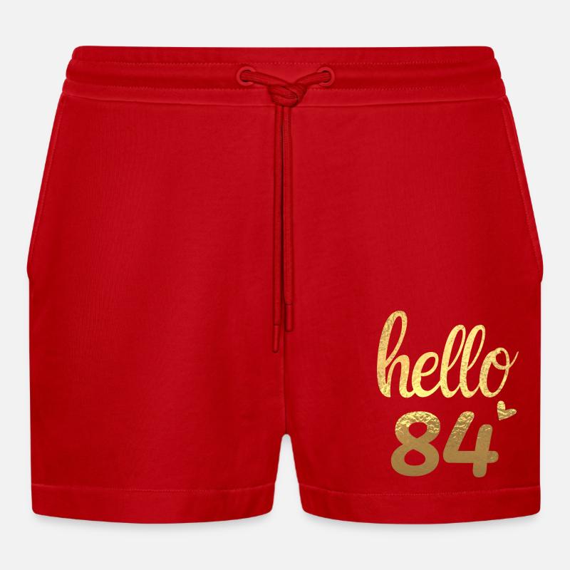 Hello 84 doré - Short bio décontracté court fabriqué en UE - rouge