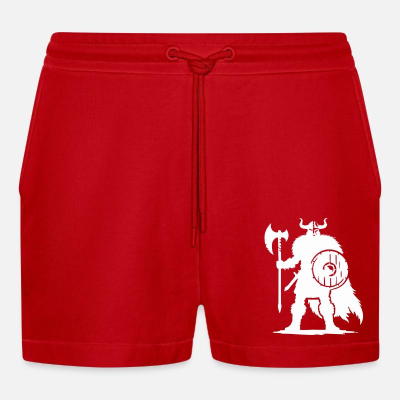 wikinger warrior - Organic Relaxed Cropped Shorts Made in EU - Rot