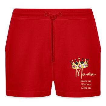 Pour moi, vous portez toujours la couronne - Maman, Reine ! - Short bio décontracté court fabriqué en UE - rouge - Devant