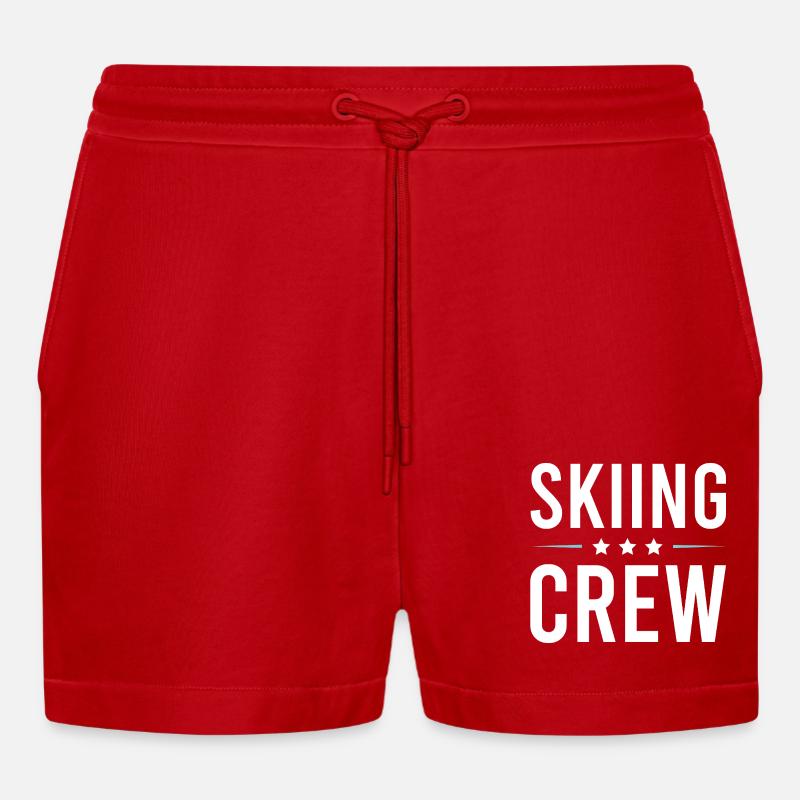 Skiing Crew - Organic Relaxed Cropped Shorts Made in EU - Rot