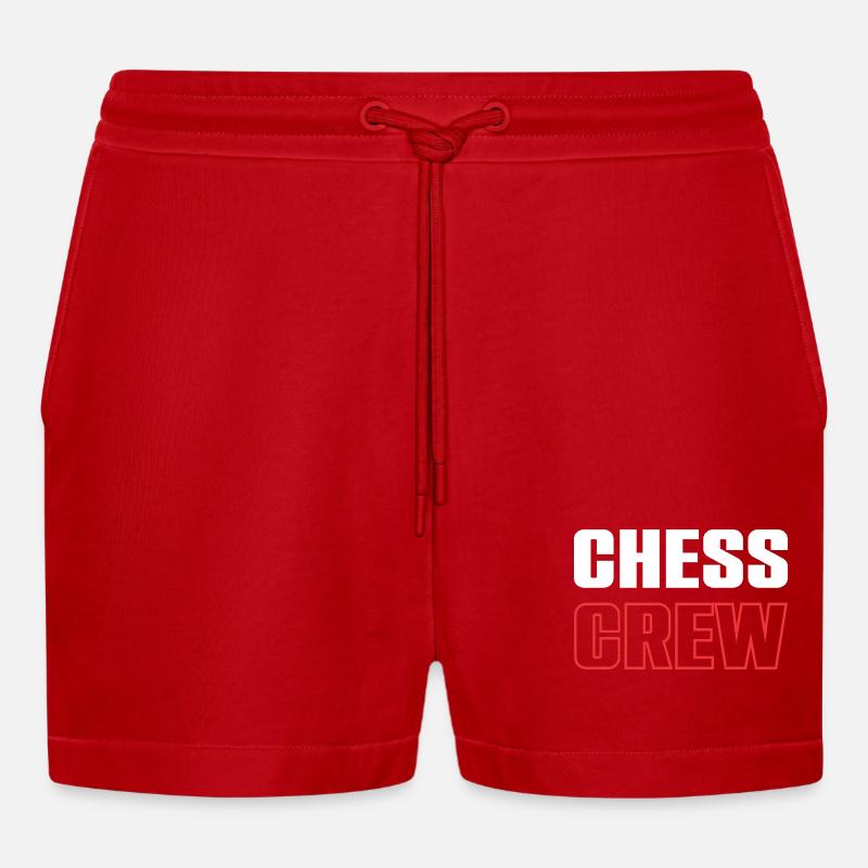 Équipe d’échecs - Short bio décontracté court fabriqué en UE - rouge