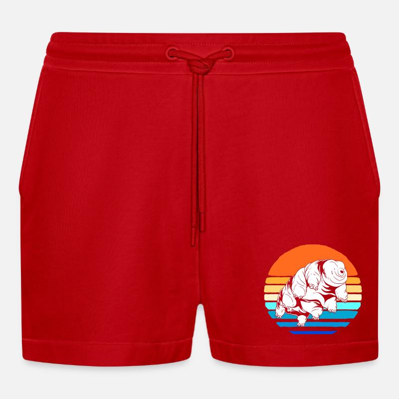 Tardigrade Tardigrades Bärtierchen Wasserbär - Organic Relaxed Cropped Shorts Made in EU - Rot